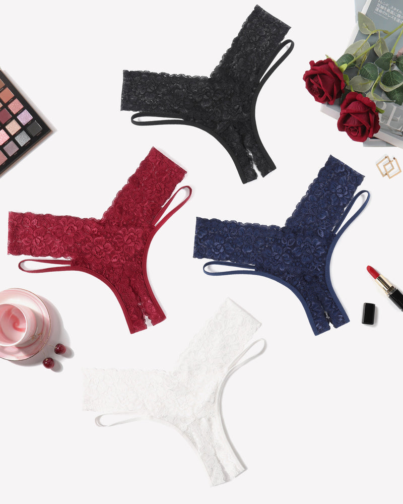 Lace Briefs V-Shape Cheeky Panties B+wr+nb+w Lingeries-panties - Tophatter Daily Deals