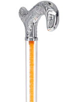 Color Crystal Elegance Chrome Derby Cane with Invisible Acrylic Shaft Options Clear Lucite Walking Canes - Tophatter Daily Deals