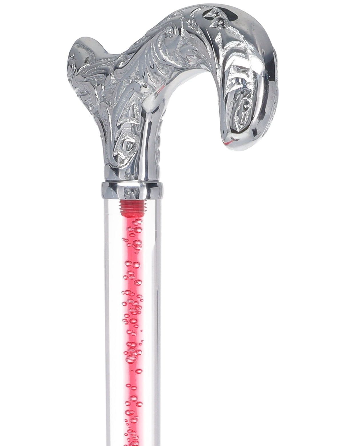 Color Crystal Elegance Chrome Derby Cane with Invisible Acrylic Shaft Options Clear Lucite Walking Canes - Tophatter Daily Deals