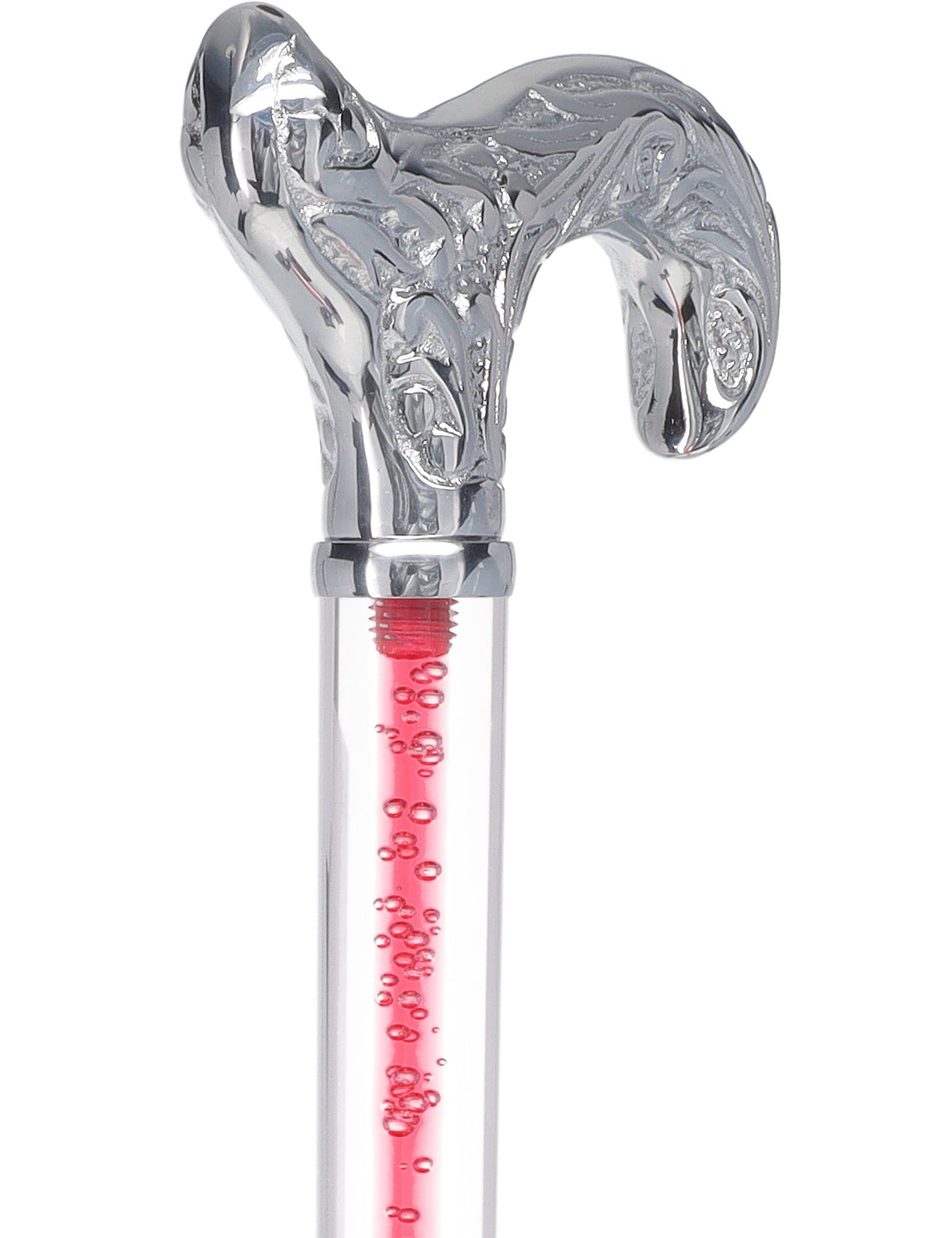 Color Crystal Elegance Chrome Derby Cane with Invisible Acrylic Shaft Options Clear Lucite Walking Canes - Tophatter Daily Deals