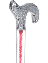 Color Crystal Elegance Chrome Derby Cane with Invisible Acrylic Shaft Options Clear Lucite Walking Canes - Tophatter Daily Deals