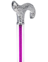 Color Crystal Elegance Chrome Derby Cane with Invisible Acrylic Shaft Options Clear Lucite Walking Canes - Tophatter Daily Deals