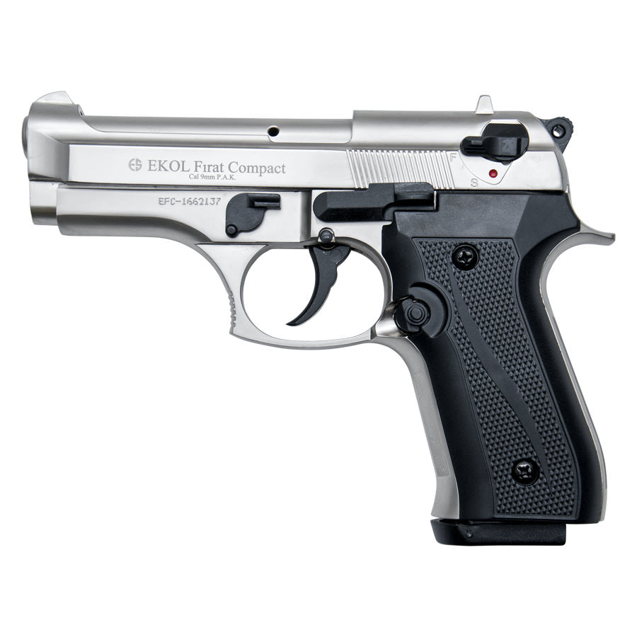 Compact V92F Blank Firing Replica Gun Satin Finish - TOPHATTER'S ARMORY DEALS Collectible Weapons - Tophatter Daily Deals