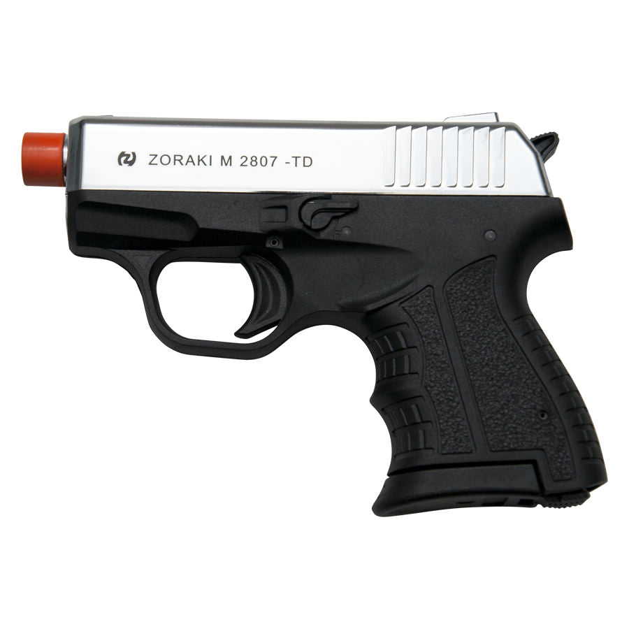Zoraki M2807 Chrome Finish - 8MM Front Firing Blank Pistol Semi-Auto Gun - Tophatter's Guns'N'Weapons Store - FREE SHIPPING Collectible Weapons - Tophatter Daily Deals