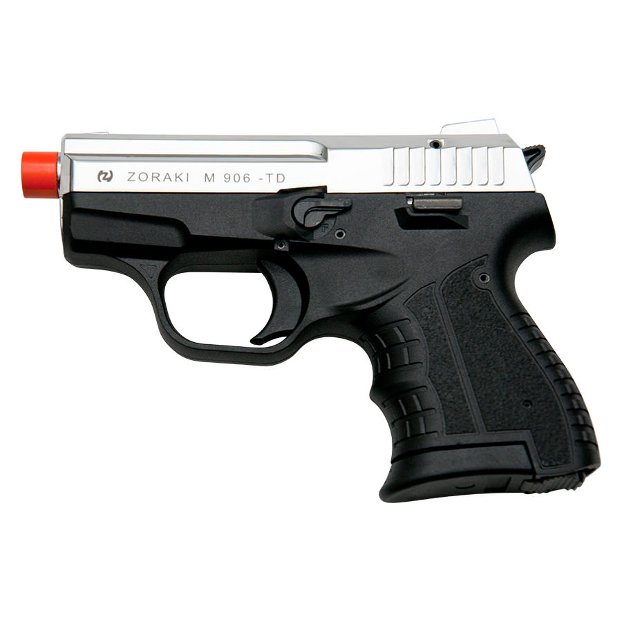 Zoraki M906 Chrome Finish - 9MM Front Firing Blank Pistol Semi-Auto Gun - Tophatter's Inc. Weapons Store Online Collectible Weapons - Tophatter Daily Deals