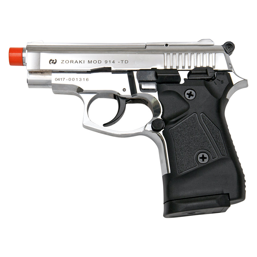 Zoraki Front Firing M914 Chrome Finish 9mm Blank Gun Pistol - Tophatter's Guns'N'Weapons Store Collectible Weapons - Tophatter Daily Deals