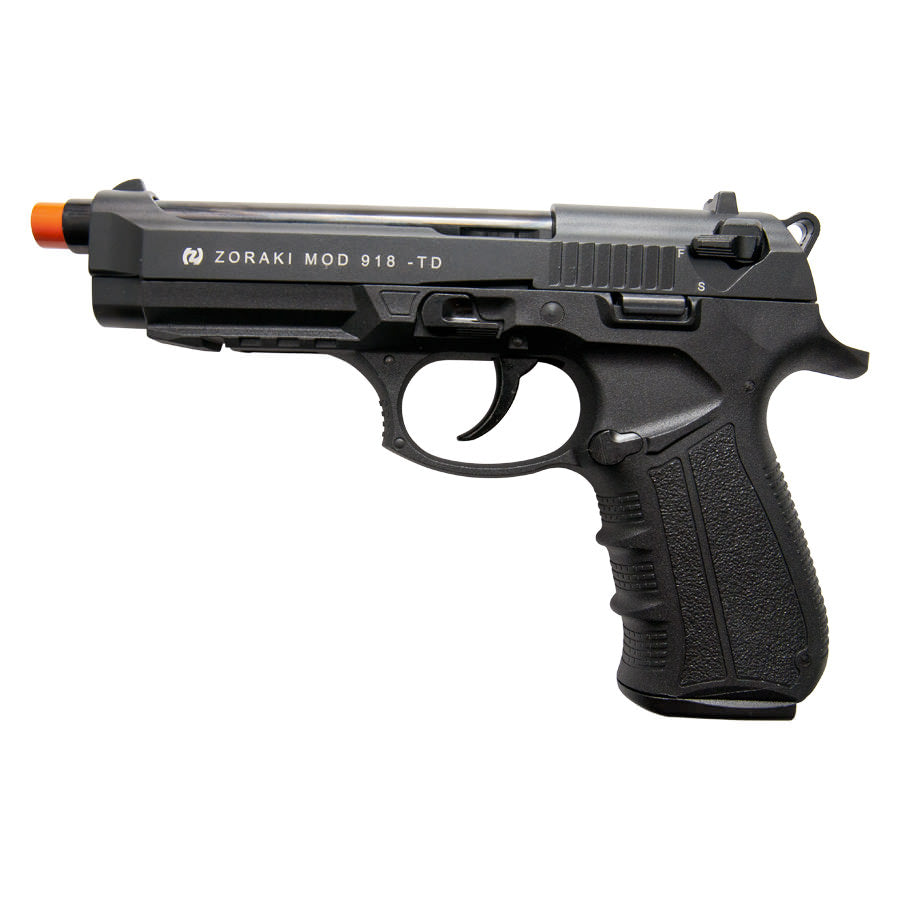 Zoraki Front Firing M918 Black Finish 9mm Blank Gun Pistol Collectible Weapons - Tophatter Daily Deals
