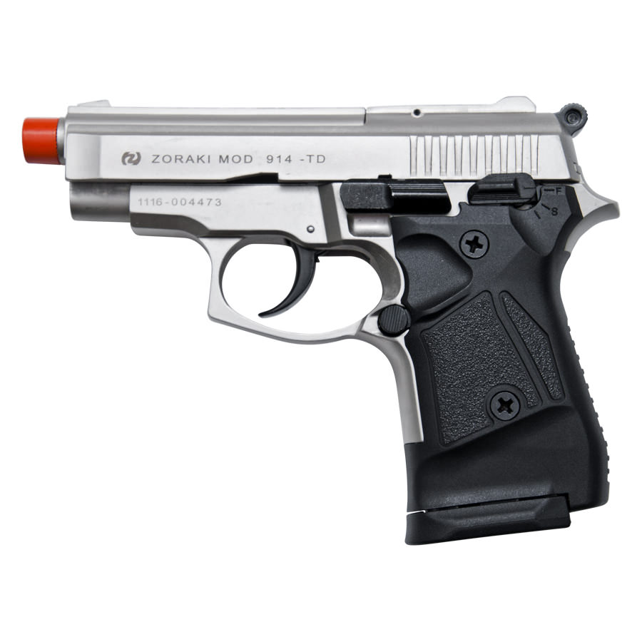 Zoraki Front Fire Satin M914 Full Auto 9mm Blank Gun Machine Pistol - TOPHATTER'S ARMORY DEALS Collectible Weapons - Tophatter Daily Deals