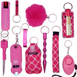 Fight Fobs® Pink Fenced Self Defense Key Chain Gift Set Luxe (+Stun Gun+Key Knife) Self-Defense Keychains - Tophatter Daily Deals