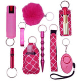 Fight Fobs® Pink Fenced Self Defense Key Chain Gift Set Plus (+Pepper Spray) Self-Defense Keychains - Tophatter Daily Deals
