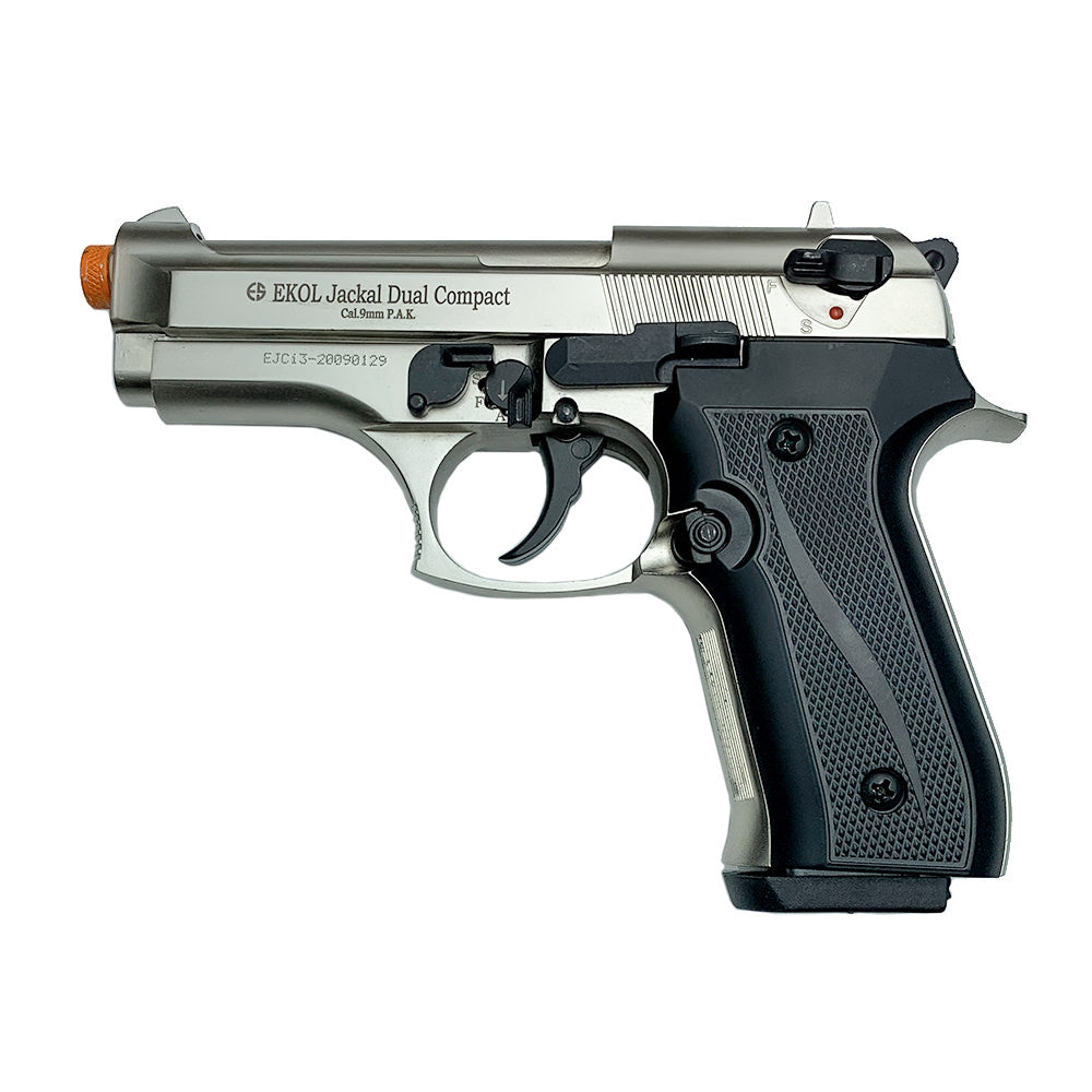 Jackal Compact Satin Finish - Full Auto Front Firing Blank Pistol Gun - TOPHATTER'S ARMORY DEALS Collectible Weapons - Tophatter Daily Deals