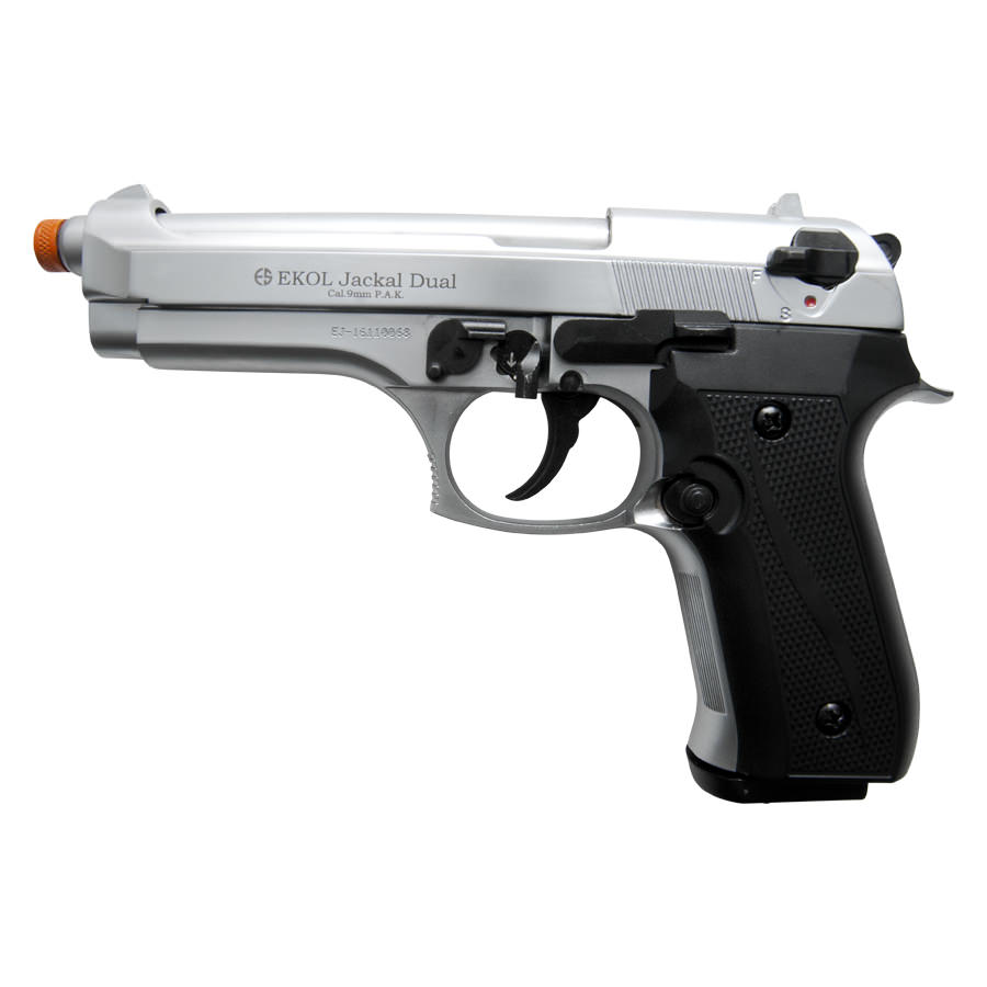 Jackal Full Automatic Front Firing Blank Machine Gun Nickel Finish - Tophatter's Guns'N'Weapons Store Collectible Weapons - Tophatter Daily Deals