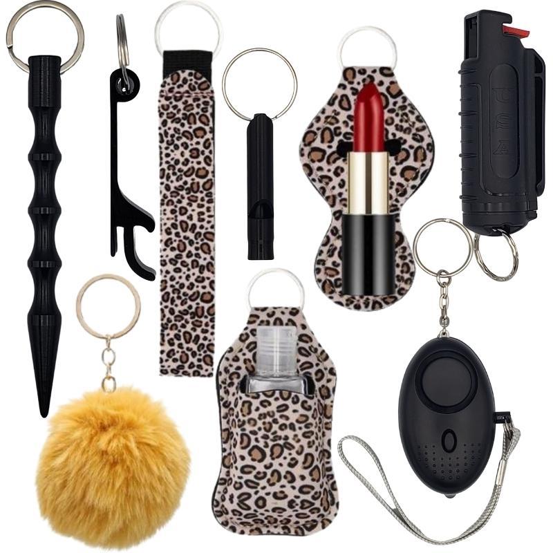 Fight Fobs® Leopard Self Defense Key Chain Gift Set Plus (+Pepper Spray) Self-Defense Keychains - Tophatter Daily Deals