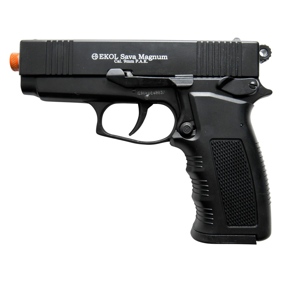 Sava Magnum Blank Front Firing Pistol Black Finish - TOPHATTER'S ARMORY DEALS Collectible Weapons - Tophatter Daily Deals