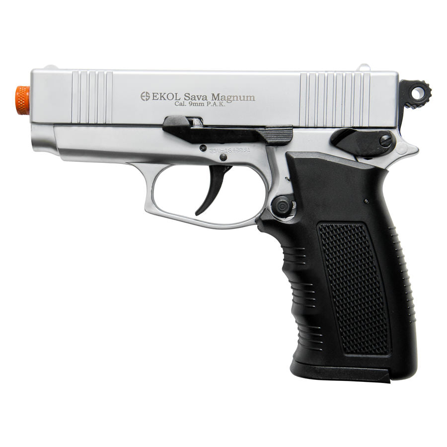 Sava Magnum Front Firing Blank Gun Nickle Finish - Tophatter's Guns'N'Weapons Store Collectible Weapons - Tophatter Daily Deals