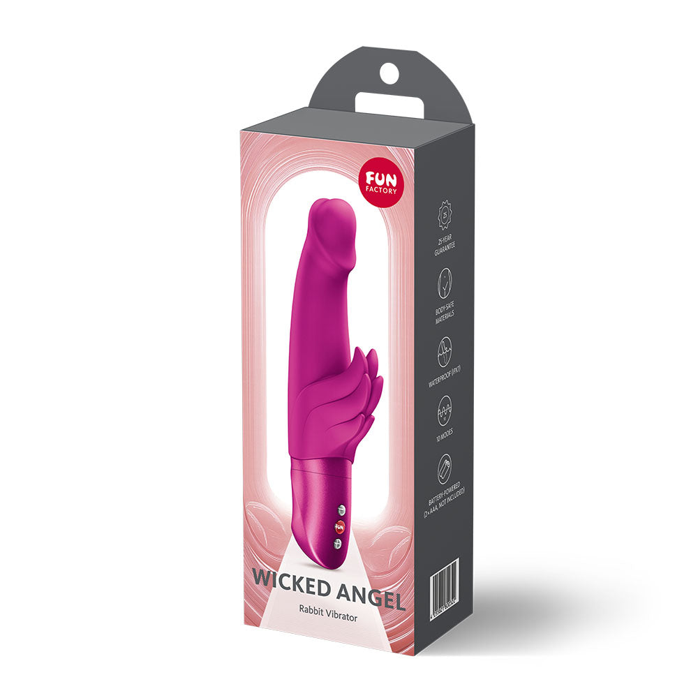 Fun Factory Wicked Angel (Magenta) – Rabbit Vibrator with Curved Shaft > Vibrators > Ladies > Rabbit - Tophatter Daily Deals