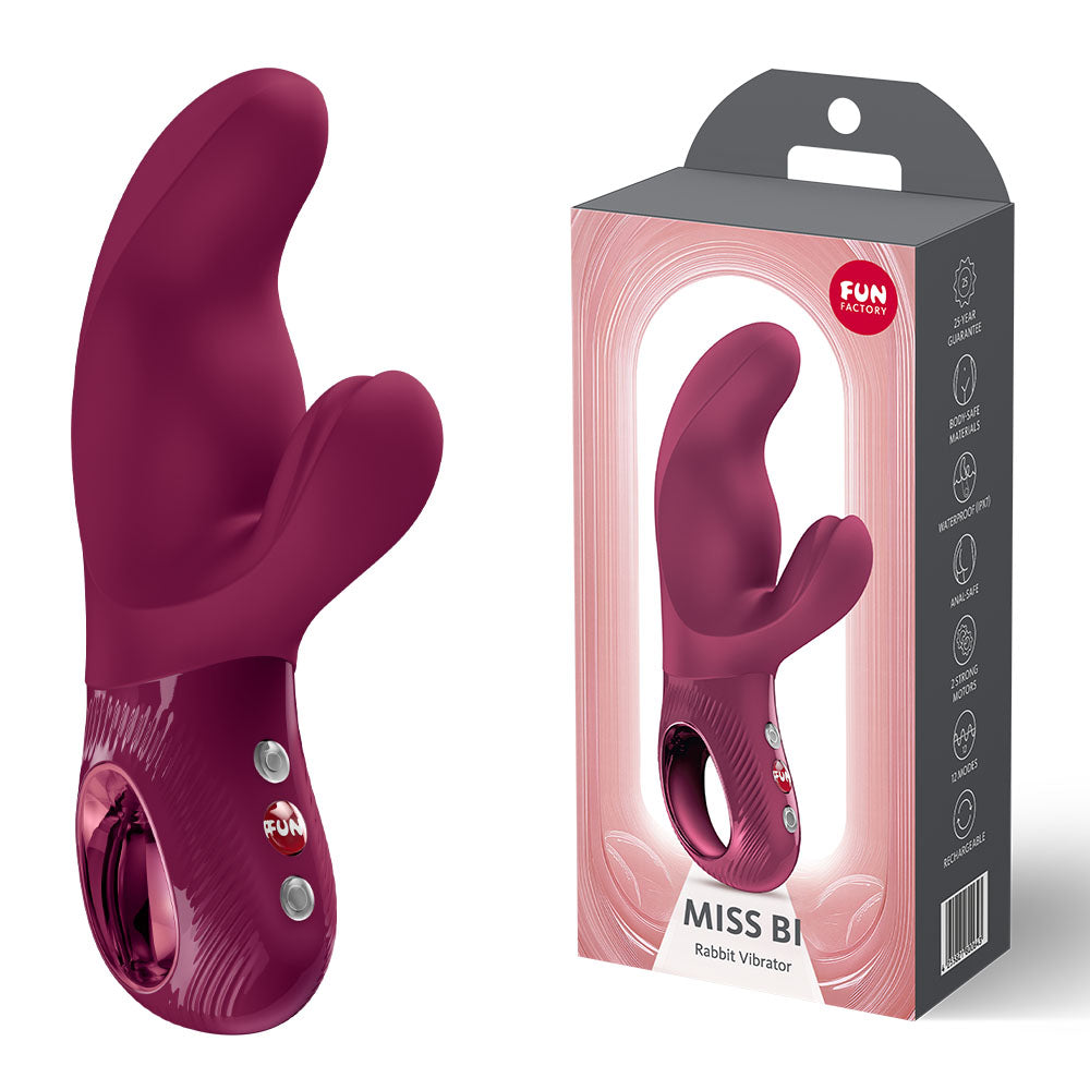 Fun Factory Miss Bi (Wine) – USB-C Rechargeable 17 cm Vibrator > Vibrators > Ladies > Rabbit - Tophatter Daily Deals