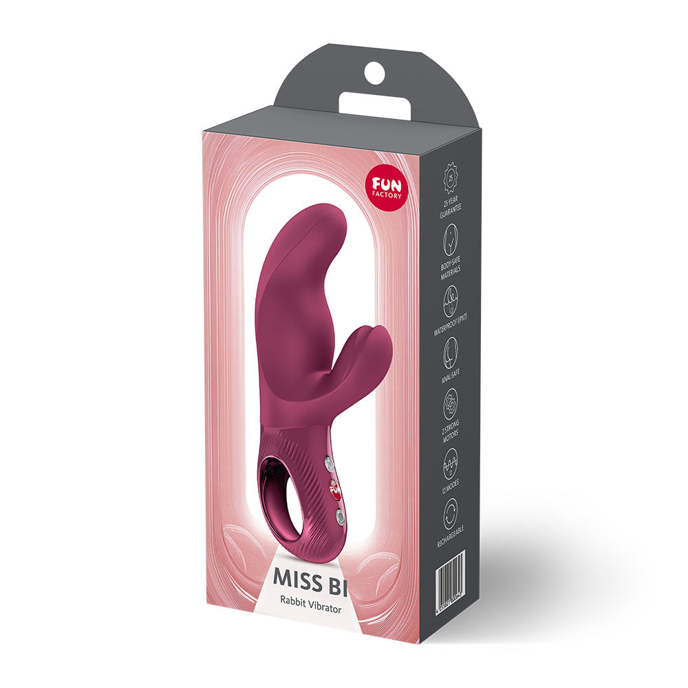 Fun Factory Miss Bi (Wine) – USB-C Rechargeable 17 cm Vibrator > Vibrators > Ladies > Rabbit - Tophatter Daily Deals
