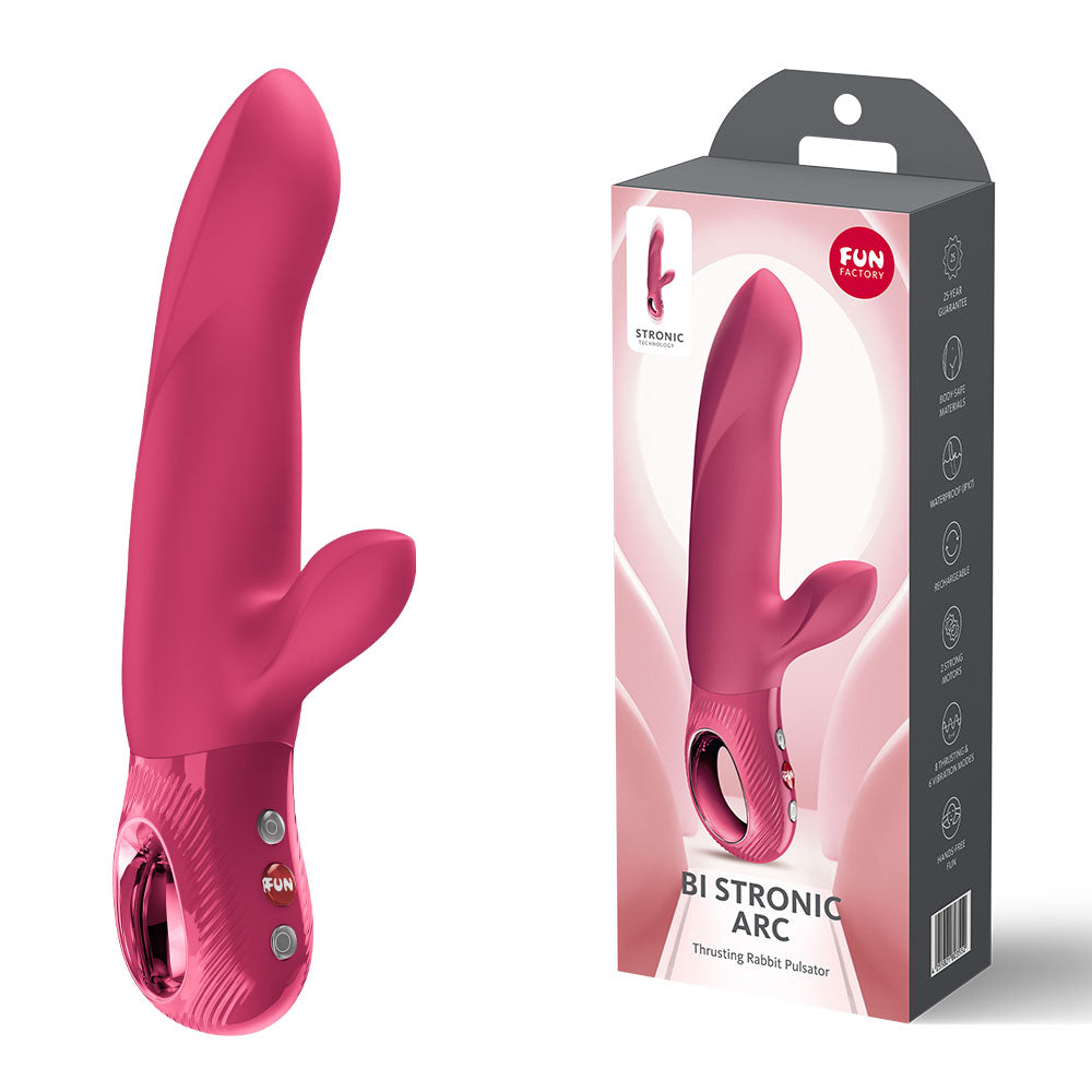 Fun Factory BI STRONIC ARC (Raspberry) – USB-C Rechargeable Thrusting Vibrator > Vibrators > Ladies > Rabbit - Tophatter Daily Deals