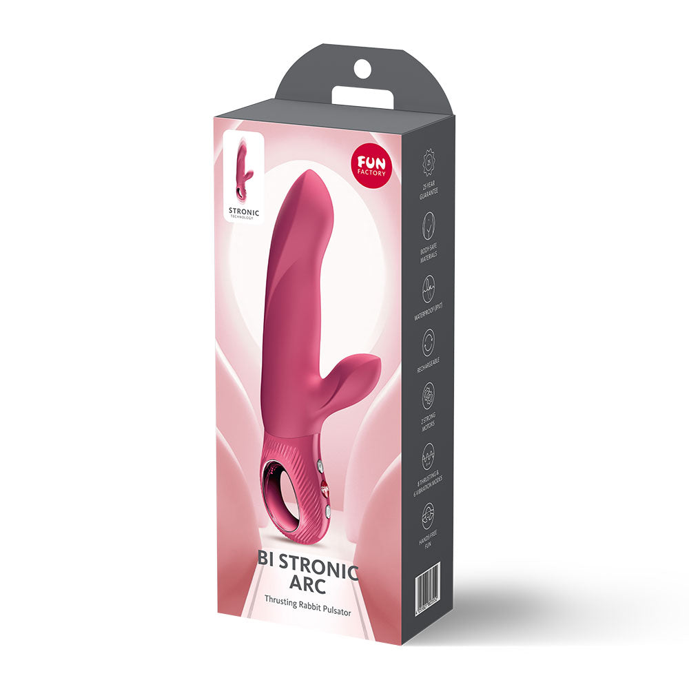 Fun Factory BI STRONIC ARC (Raspberry) – USB-C Rechargeable Thrusting Vibrator > Vibrators > Ladies > Rabbit - Tophatter Daily Deals