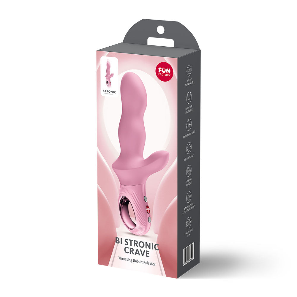 Fun Factory Bi Stronic Crave (Rose) – USB-C Rechargeable 21cm Thrusting Vibrator > Vibrators > Ladies > Rabbit - Tophatter Daily Deals