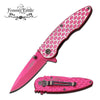 Femme Fatale SMOOCHES Assisted Open Pocket Knife Pink Blade Lips - TOPHATTER'S ARMORY DEALS Collectible Weapons - Tophatter Daily Deals