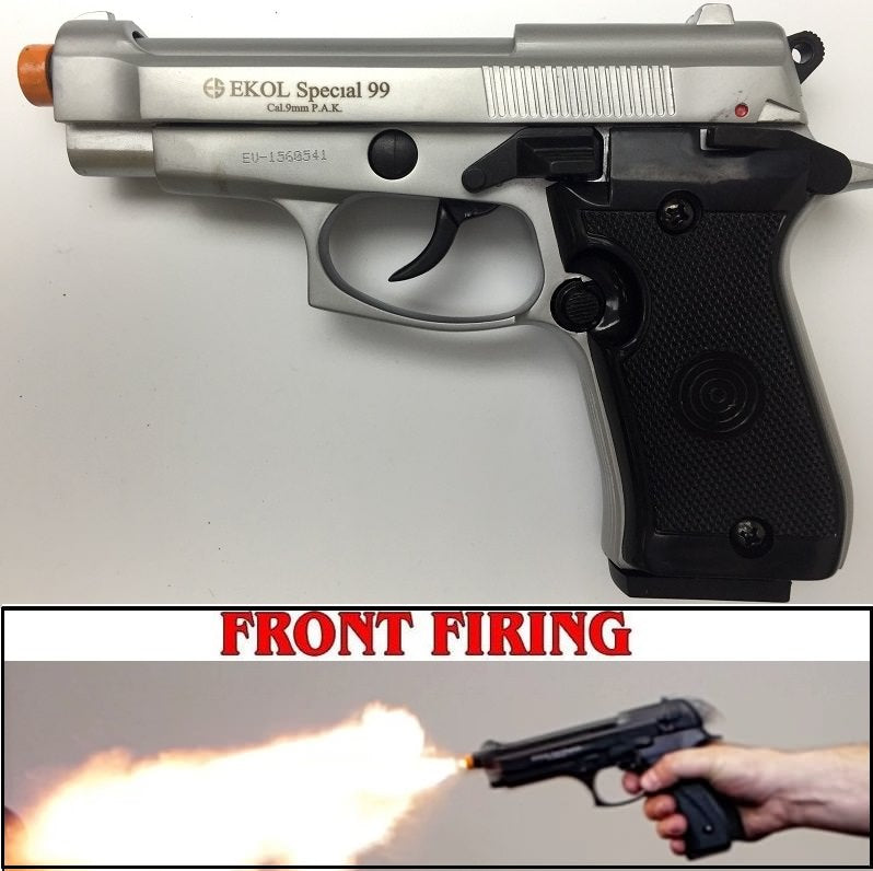 Special 99 V85 Blank Firing Gun Replica Nickel Finish - Tophatter's Guns'N'Weapons Store Collectible Weapons - Tophatter Daily Deals