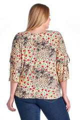 Women's Plus Size Floral Printed Wrap Top Plus Size / Tops - Tophatter Daily Deals