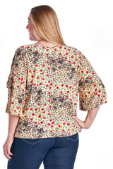 Women's Plus Size Floral Printed Wrap Top Plus Size / Tops - Tophatter Daily Deals