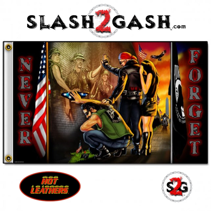 Vietnam Wall Biker Flag 3 x 5 Never Forget POW MIA Flag - Tophatter Daily Deals