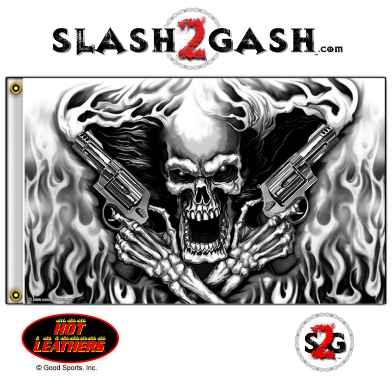 Hot Leathers Assassin Skull Flag 3 x 5 w/ Metal Grommets Flag - Tophatter Daily Deals