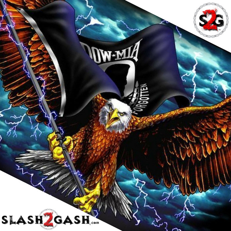 Hot Leathers Eagle POW MIA Lightning Flag 3 x 5 w/ Grom LIMITED EDITION Flag - Tophatter Daily Deals