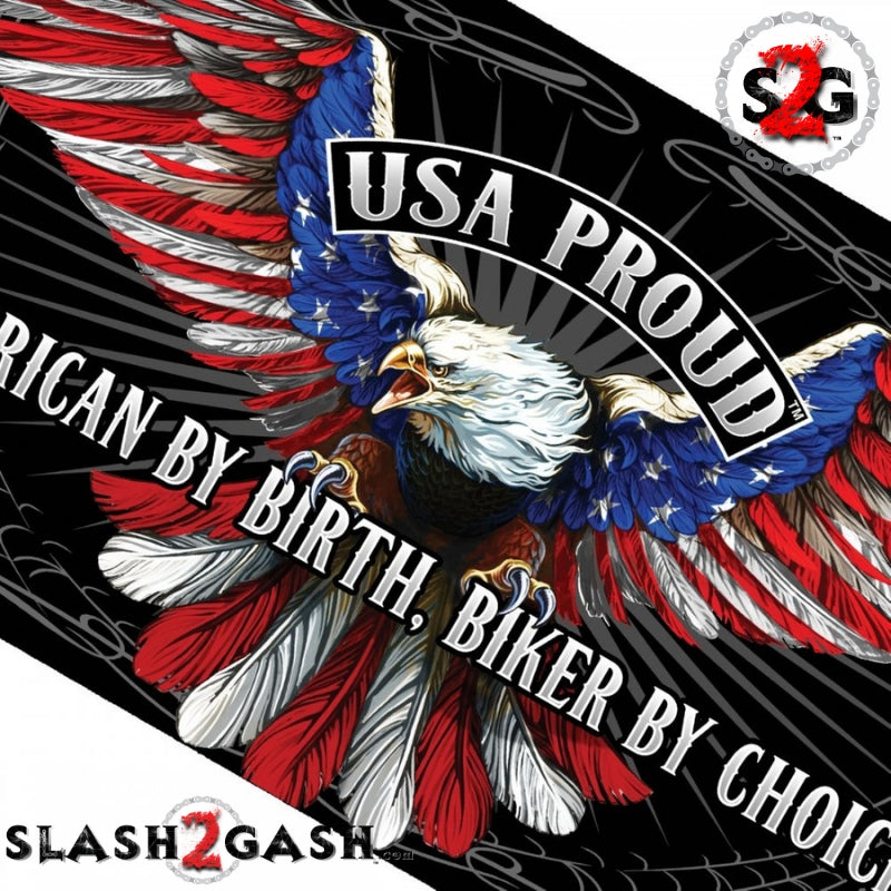 USA Proud Eagle Flag 3 x 5 American By Birth, Biker By Choice Flag - Tophatter Daily Deals