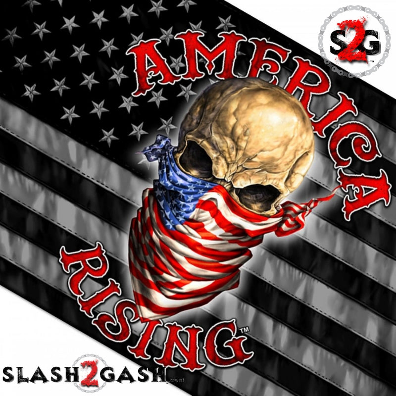 America Rising Flag 3 x 5 w/ Gray American Flag & Bandana Skull Flag - Tophatter Daily Deals
