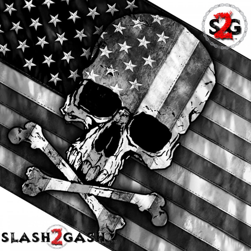 Gray Skull Flag 3 x 5 w/ Grey American Flag & Crossbones Flag - Tophatter Daily Deals
