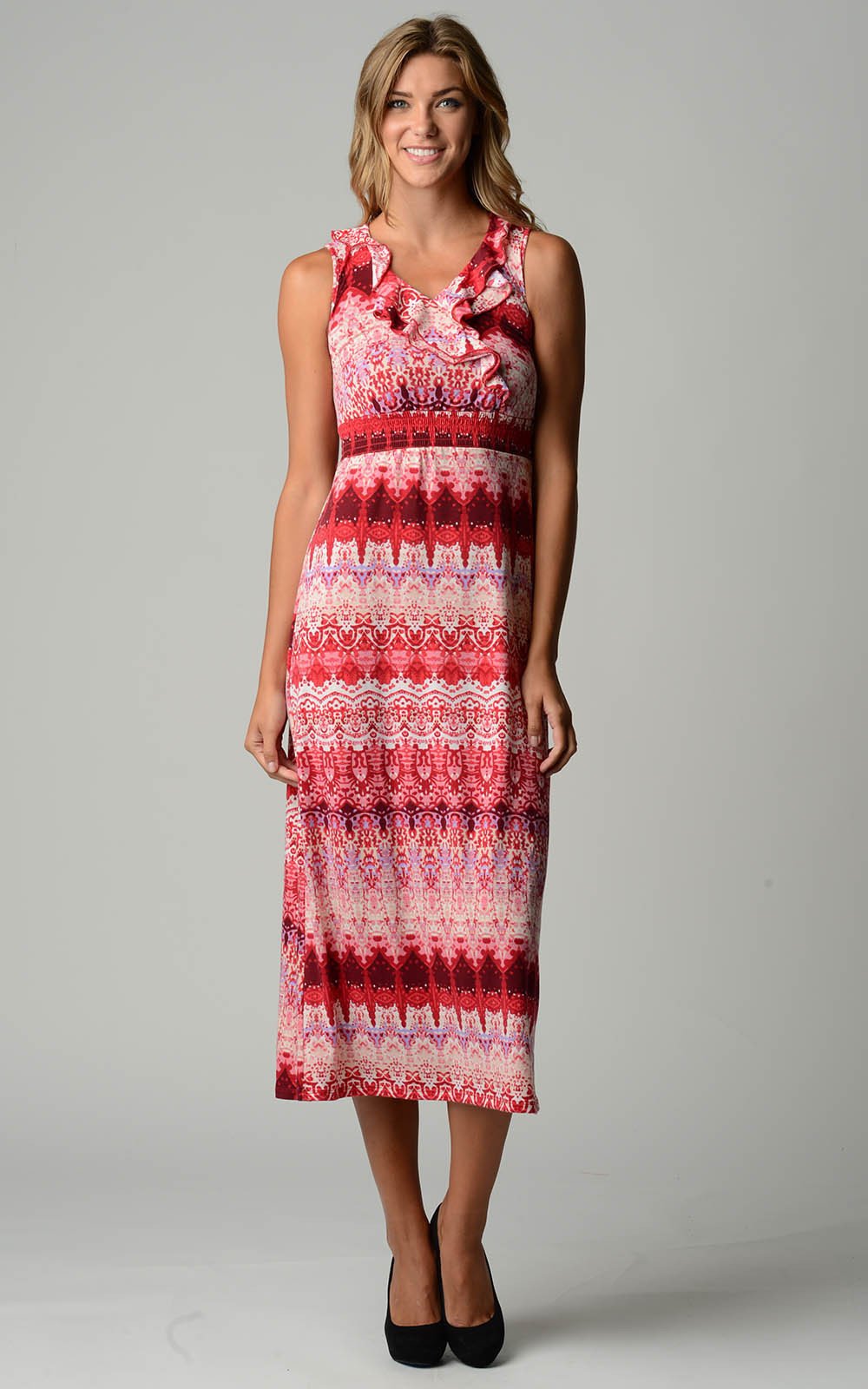 Women's Ruffle Maxi Dress Pink Pattern Print Dresses / Maxi - Tophatter Daily Deals