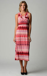 Women's Ruffle Maxi Dress Pink Pattern Print Dresses / Maxi - Tophatter Daily Deals