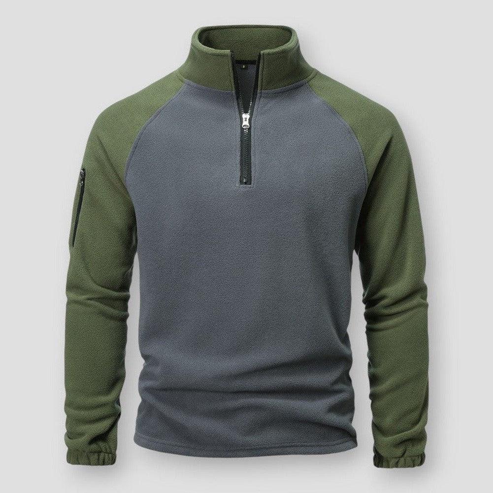 Warm Classic Men's Fleece Pullover - Half Zip, Midweight Green - Tophatter Daily Deals