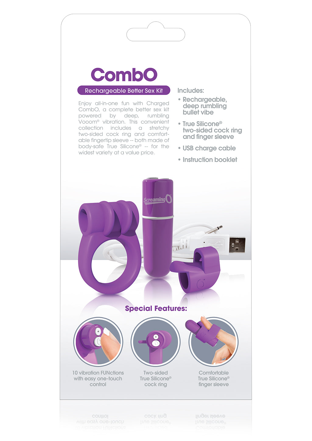 Charged Combo Kit 1 – Body-Safe Silicone Cock Ring and Fingertip Sleeve Kit > Sex Toys > Couples Toys - Tophatter Daily Deals