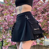 FICHOR Mall Goth Gothic Lace Ruffle Mini Skirts Womens Harajuku Fairy Grunge Pink Plaid Pleated Skirt Japanese Lolita Streetwear - Tophatter Daily Deals