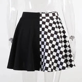 FICHOR Punk Skirt Gothic Plaid A Line Mini Harajuku Streetwear Sexy Plaid Patchwork Skirt E Girl Grunge Y2K Club Wear - Tophatter Daily Deals