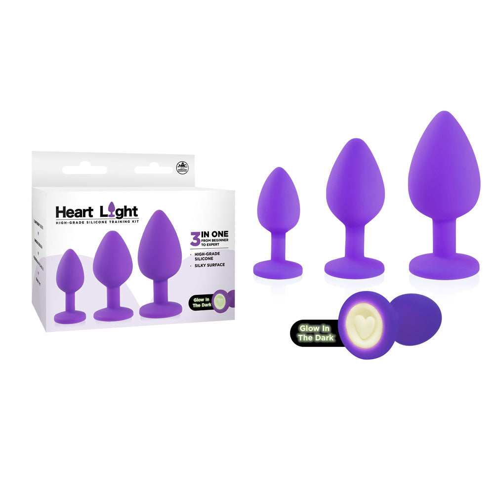 Heart Light Glow in the Dark (Pink) – Silicone Butt Plug 3 Inch > Anal Range > Butt Plug Kits - Tophatter Daily Deals