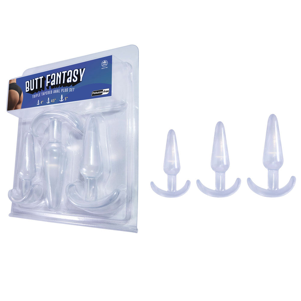 Butt Fantasy Triple Tapered Anal Plug Set – Small, Medium, Large Anal Plug Set > Anal Range > Butt Plug Kits - Tophatter Daily Deals