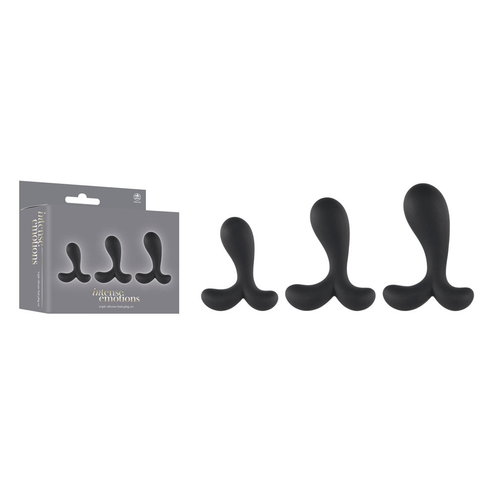 Intense Emotions Set of 3 Sizes – Butt Plug Set > Anal Range > Butt Plug Kits - Tophatter Daily Deals