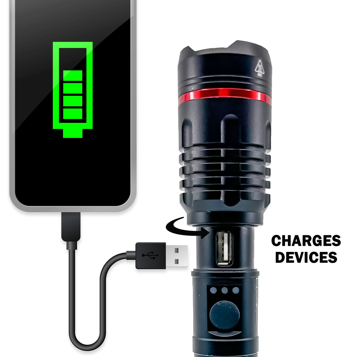 Stinger™ Tactical Lumen Rechargeable Flashlight Flashlight - Tophatter Daily Deals