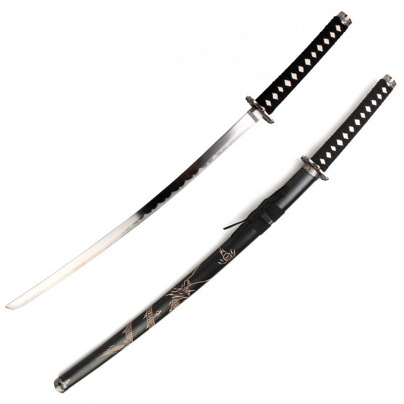 Black Bushido Dragon Samurai Katana Sword - Tophatter's Guns'N'Weapons Store Collectible Weapons - Tophatter Daily Deals