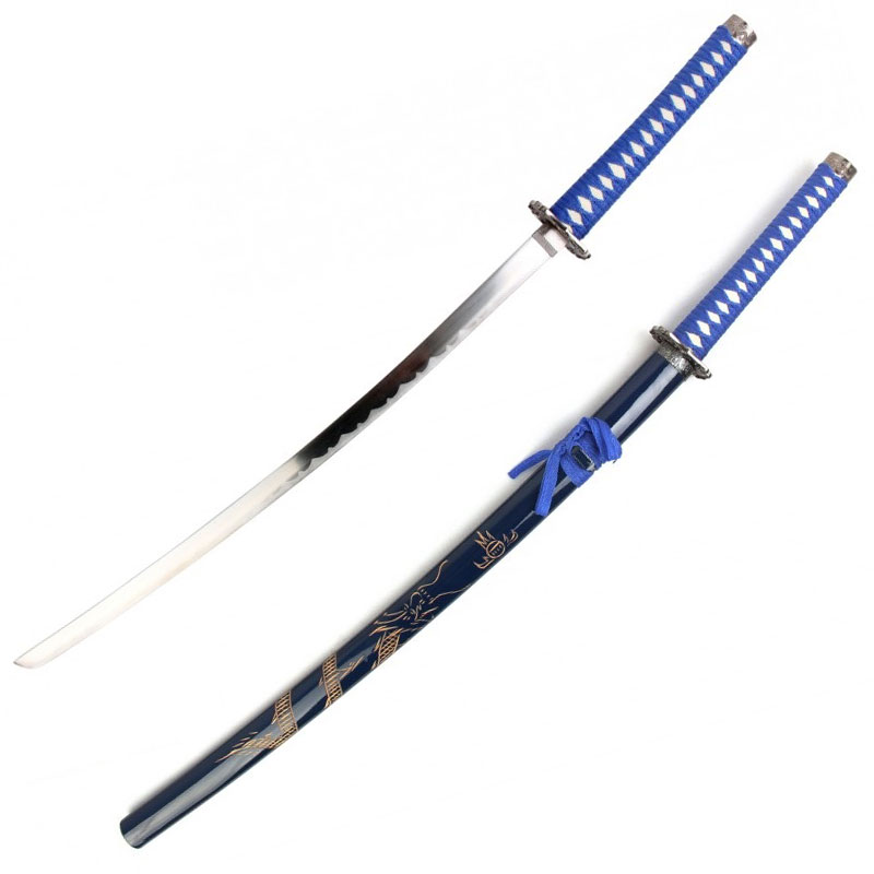 Blue Bushido Dragon Samurai Katana Sword - Tophatter's Guns'N'Weapons Store - FREE SHIPPING Collectible Weapons - Tophatter Daily Deals