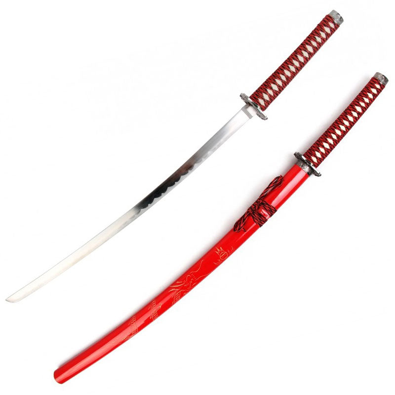 Red Bushido Dragon Samurai Katana Sword Collectible Weapons - Tophatter Daily Deals