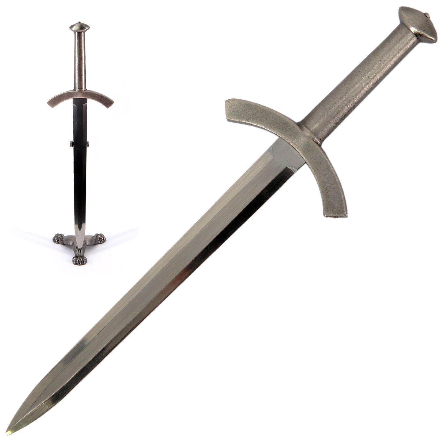 Medieval Norman Replica Sword Letter Opener Knife with Stand - Tophatter's Guns'N'Weapons Store - FREE SHIPPING Collectible Weapons - Tophatter Daily Deals