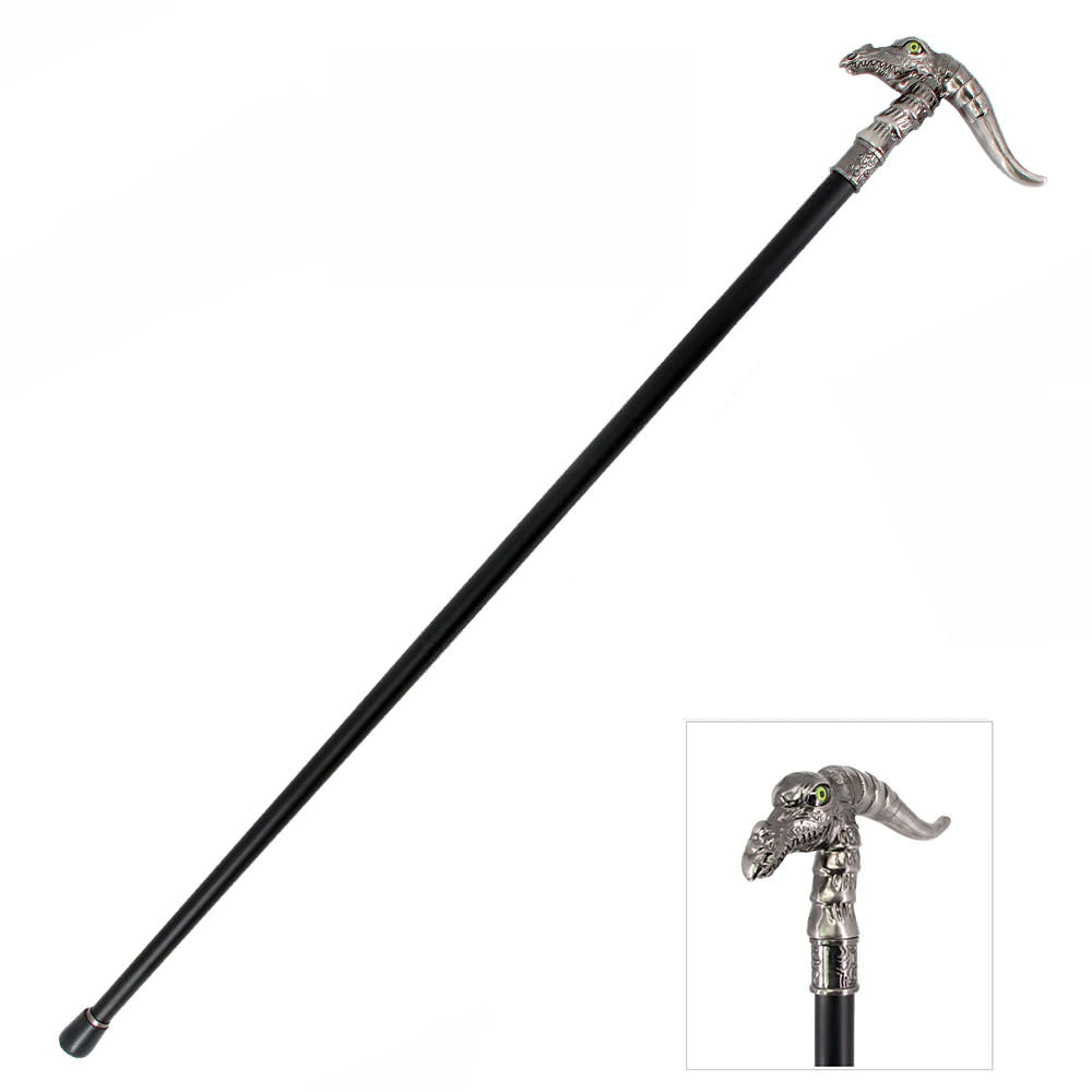 36 Inch Green Eyed Dragon Gentleman's Walking Stick Cane Collectible Weapons - Tophatter Daily Deals